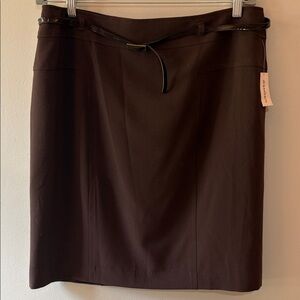 Dressbarn Chocolate Brown Pencil Skirt with belt Size14P